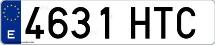Ejemplo de matrícula española 4631 HTC