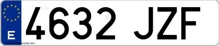 Ejemplo de matrícula española 4632 JZF