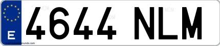 Ejemplo de matrícula española 4644 NLM