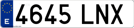 Ejemplo de matrícula de coche ordinaria 4645 LNX