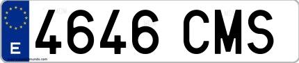 Ejemplo de matrícula española 4646 CMS