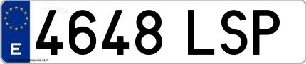 Ejemplo de matrícula española 4648 LSP