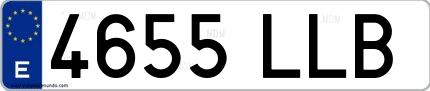 Ejemplo de matrícula española 4655 LLB