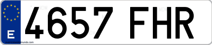Ejemplo de matrícula de coche ordinaria 4657 FHR