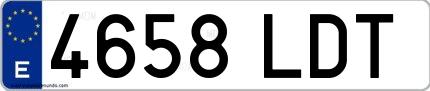 Ejemplo de matrícula española 4658 LDT