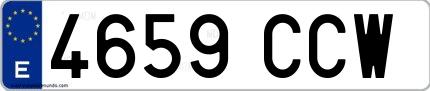Ejemplo de matrícula española 4659 CCW
