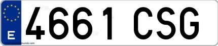 Ejemplo de matrícula española 4661 CSG