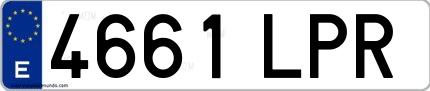 Ejemplo de matrícula española 4661 LPR