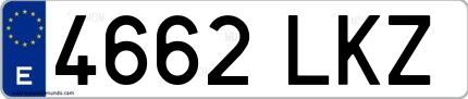 Ejemplo de matrícula española 4662 LKZ
