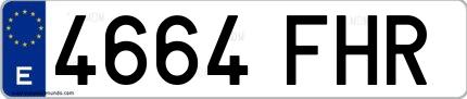 Ejemplo de matrícula española 4664 FHR