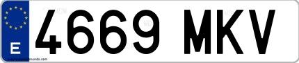 Ejemplo de matrícula española 4669 MKV