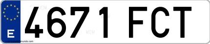 Ejemplo de matrícula española 4671 FCT