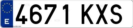 Ejemplo de matrícula española 4671 KXS