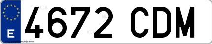 Ejemplo de matrícula española 4672 CDM