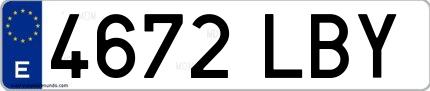 Ejemplo de matrícula española 4672 LBY