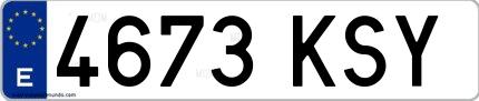 Ejemplo de matrícula española 4673 KSY