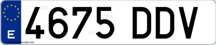 Ejemplo de matrícula española 4675 DDV