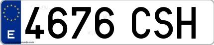 Ejemplo de matrícula española 4676 CSH