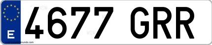 Ejemplo de matrícula española 4677 GRR