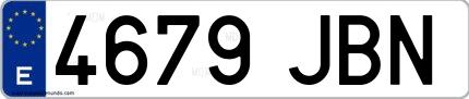 Ejemplo de matrícula española 4679 JBN