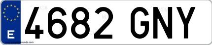 Ejemplo de matrícula española 4682 GNY