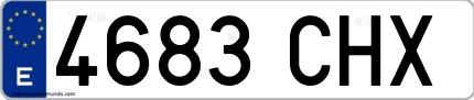 Ejemplo de matrícula española 4683 CHX