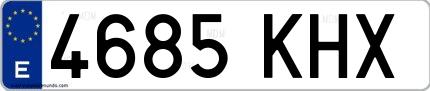 Ejemplo de matrícula española 4685 KHX