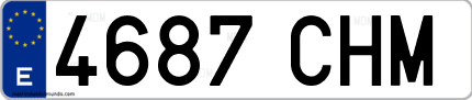 Ejemplo de matrícula de coche ordinaria 4687 CHM