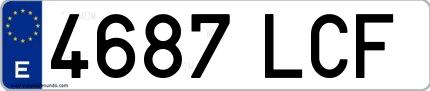 Ejemplo de matrícula española 4687 LCF