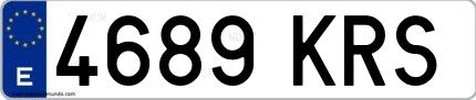 Ejemplo de matrícula española 4689 KRS