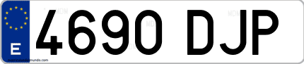Ejemplo de matrícula de coche ordinaria 4690 DJP