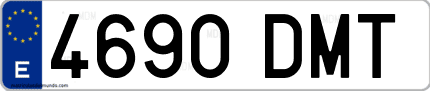 Ejemplo de matrícula de coche ordinaria 4690 DMT