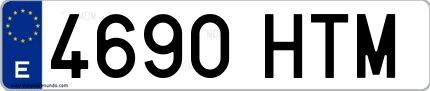 Ejemplo de matrícula española 4690 HTM