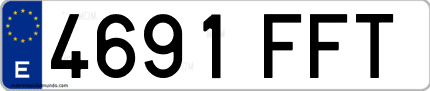 Ejemplo de matrícula de coche ordinaria 4691 FFT