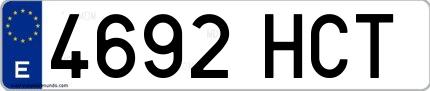 Ejemplo de matrícula española 4692 HCT