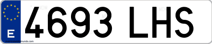 Ejemplo de matrícula de coche ordinaria 4693 LHS