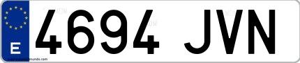 Ejemplo de matrícula española 4694 JVN