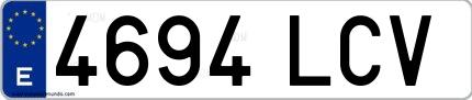 Ejemplo de matrícula española 4694 LCV