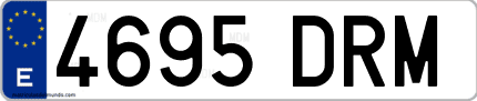 Ejemplo de matrícula de coche ordinaria 4695 DRM