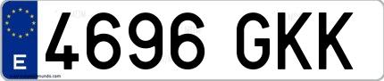 Ejemplo de matrícula española 4696 GKK