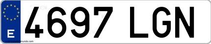Ejemplo de matrícula española 4697 LGN