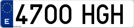 Ejemplo de matrícula de coche ordinaria 4700 HGH