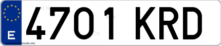 Ejemplo de matrícula de coche ordinaria 4701 KRD