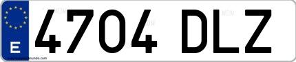 Ejemplo de matrícula española 4704 DLZ