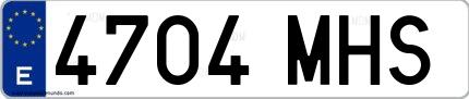 Ejemplo de matrícula española 4704 MHS