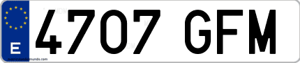 Ejemplo de matrícula de coche ordinaria 4707 GFM