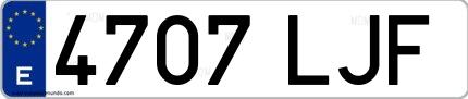 Ejemplo de matrícula española 4707 LJF