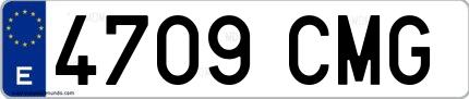 Ejemplo de matrícula española 4709 CMG