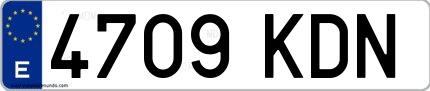 Ejemplo de matrícula española 4709 KDN