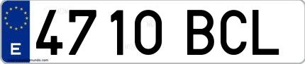 Ejemplo de matrícula española 4710 BCL